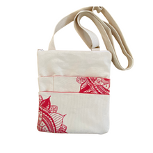 Load image into Gallery viewer, Upcycled Nourish Zip-Top Cross Body Bag - canvas (24 meals)