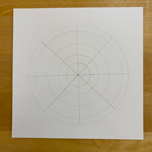 Single Image of an Erasable Circular Mandala Drawing Grid Paper 