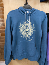 Load image into Gallery viewer, Heathered Teal Mandala Hooded Sweatshirt (provides 22 meals)
