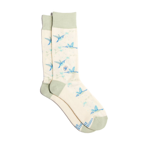 Socks that Protect Pollinators (Beige Hummingbirds) (provides 6 meals)