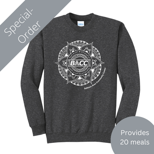 BACC Adult Sweatshirt - grey (provides 20 meals)