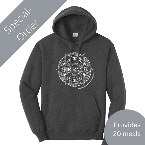 BACC Adult Hooded Sweatshirt - grey (provides 20 meals)