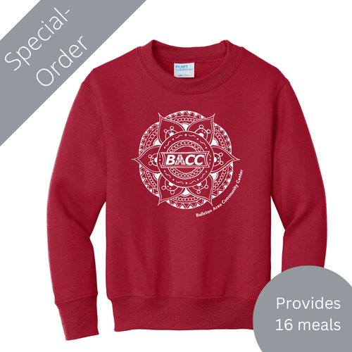 BACC Youth Sweatshirt - red (provides 16 meals)