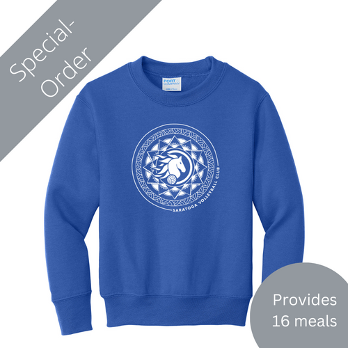 Saratoga Volleyball Youth Sweatshirt (provides 16 meals)