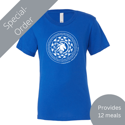 Saratoga Volleyball Youth Crew Tee (provides 8 meals)