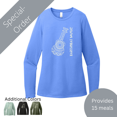 Strum in Joy Women's Long Sleeve Mandala T-shirt (provides 14 meals)