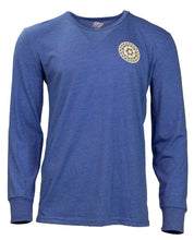 Load image into Gallery viewer, Unisex Tri-blend  Blue Long-Sleeved Crew (provides 14 meals)
