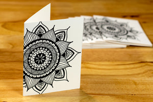 Sunflower Mandala Note Card Set (provides 6 meals)