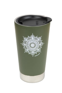 Another view of the Insulated Mandala Tumbler - Green