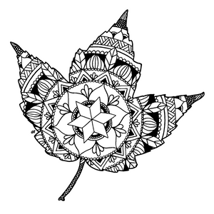 Free Maple Leaf Mandala Downloadable Coloring Page