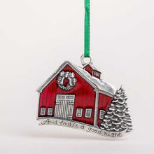 Load image into Gallery viewer, Pewter Barn Ornament (provides 8 meals)