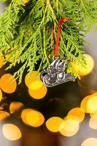 Pewter Sledding Gnomes Ornament (provides 8 meals)