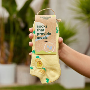 Ankle Socks that Provide Meals (Golden Pineapples) (provides 6 meals)