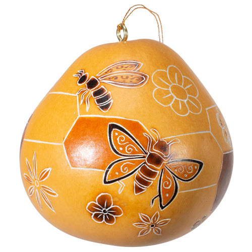 Bee Doodle - Gourd Ornament - (provides 9 meals)
