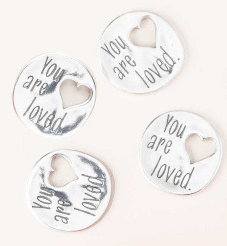 You are Loved Pocket Charm:  Set of 4 (provides 7 meals)