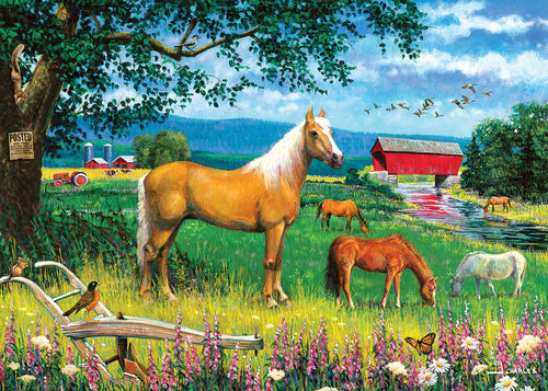 Horses in the Field (tray) 35pc puzzle (provides 2 meals)