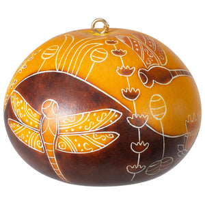Dragonfly Doodle - Gourd Ornament - (provides 9 meals)