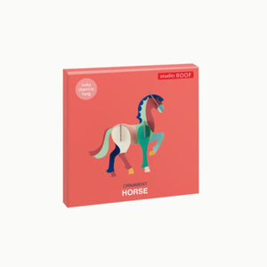 product photo:  packaged horse ornament