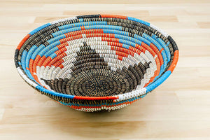 Sustainable Woven Sweet Grass bowl, multi-color (provides 6 meals)