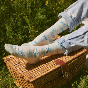 Socks that Protect Pollinators (Beige Hummingbirds) (provides 6 meals)