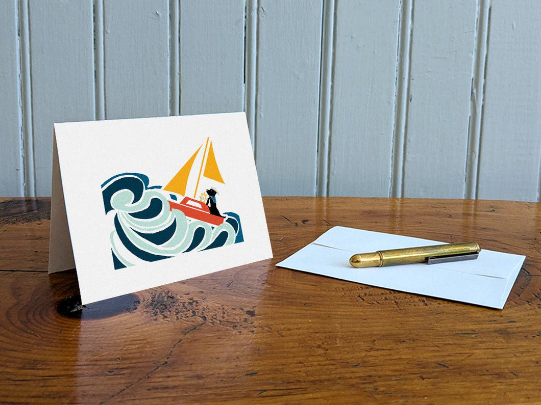 Sailing Pup Blank Greeting Card (provides 2 meals)