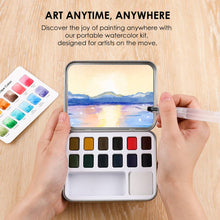 Load image into Gallery viewer, Watercolor Pocket Set Of 12 With Brush - Landscape Colors (provides 5 meals)
