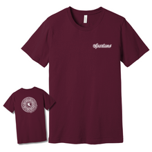Load image into Gallery viewer, BH-BL Unisex Crew Tee:  Maroon -  front/back (provides 12 meals)