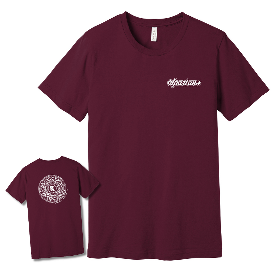 BH-BL Unisex Crew Tee:  Maroon -  front/back (provides 12 meals)