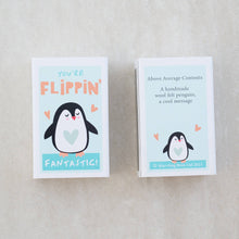 Load image into Gallery viewer, Flippin&#39; Fantastic Friend Wool Felt Penguin In A Matchbox (provides 4 meals)