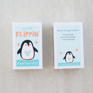 Flippin' Fantastic Friend Wool Felt Penguin In A Matchbox (provides 4 meals)