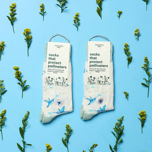 Socks that Protect Pollinators (Beige Hummingbirds) (provides 6 meals)