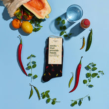 Load image into Gallery viewer, Socks that Provide Meals (Black Peppers) (provides 6 meals)