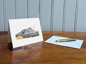 Montañas - Camping Blank Greeting Card (provides 2 meals)