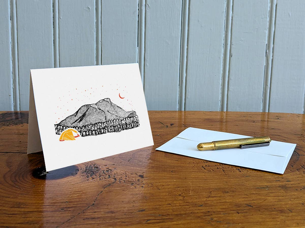 Montañas - Camping Blank Greeting Card (provides 2 meals)