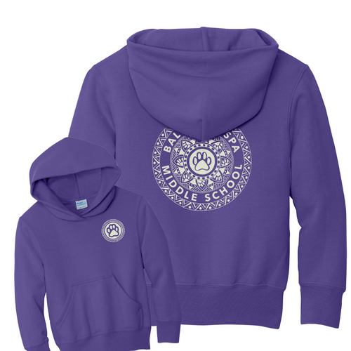 BSCSD Middle School Youth Hooded Sweatshirt - Purple (provides 16 meals)