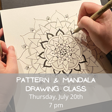 Load image into Gallery viewer, Pattern and Mandala Drawing Workshop 7/20/23 7 pm in Ballston Spa, NY
