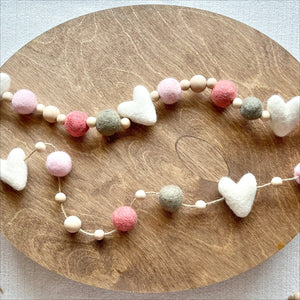 Felt Ball and Wood Bead Garland Craft Kit | Pink Sweetheart (provides 12 meals)