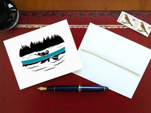 Load image into Gallery viewer, Canoeing Pup Blank Greeting Card (provides 2 meals)