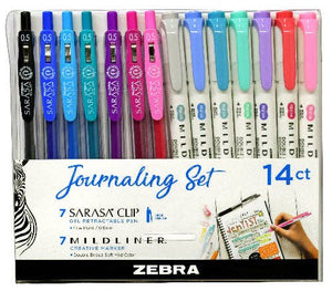 Zebra Journaling Set- Mildliner/Sarasa 14 Pack (provides 14 meals)