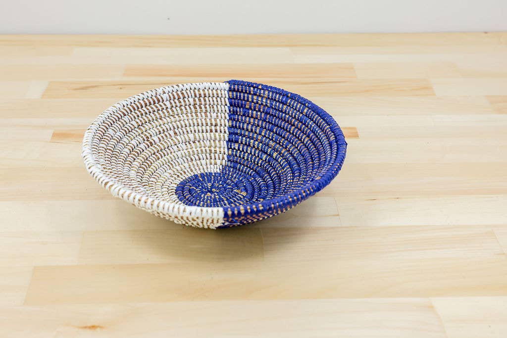 Sustainable Woven Sweet Grass bowl, multi-color (provides 6 meals)