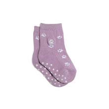 Load image into Gallery viewer, Kids Socks that Save Dogs (Purple Paw Prints) (provides 5 meals)