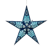 Load image into Gallery viewer, Alas 5 Point 24&quot; blue Paper Star Lantern Light (provides 14 meals)