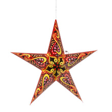 Load image into Gallery viewer, Gaea 5 Point 24&quot; Orange / Brown Paper Star Lantern Light