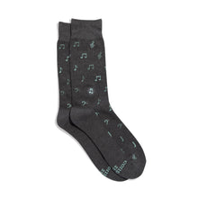 Load image into Gallery viewer, Socks that Support Music (Gray Music Notes) (provides 6 meals)