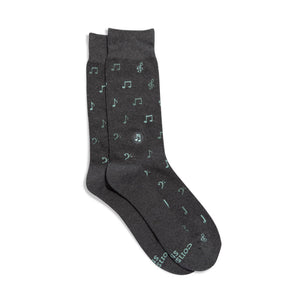 Socks that Support Music (Gray Music Notes) (provides 6 meals)