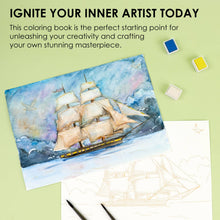 Load image into Gallery viewer, 15 Sheets 140LB Landscape-Themed Watercolor Coloring Book (provides 6 meals)