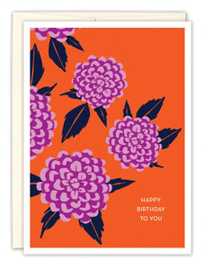 Dahlias Birthday Card