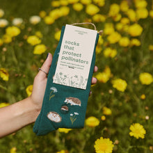 Load image into Gallery viewer, Socks that Protect Pollinators (Green Hedgehogs) (provides 6 meals)