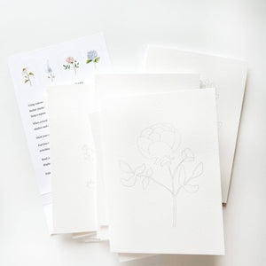 Garden flowers paintable notecards (provides 7 meals)