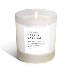 Forest Bathing Frosted Candle (provides 14 meals)